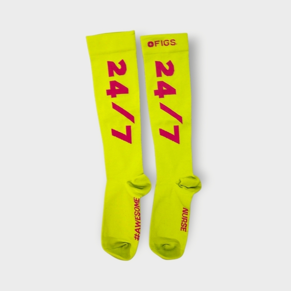 FIGS Compression #Awesome Nurse 24/7 365 Socks Size L Never Worn